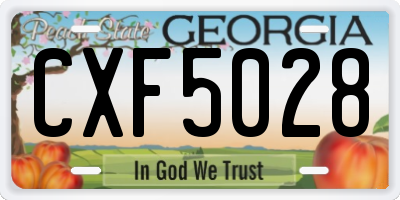 GA license plate CXF5028