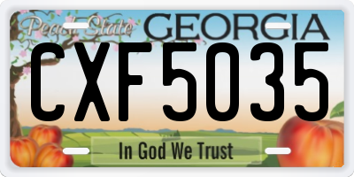 GA license plate CXF5035