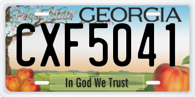 GA license plate CXF5041