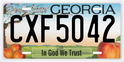 GA license plate CXF5042
