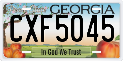 GA license plate CXF5045