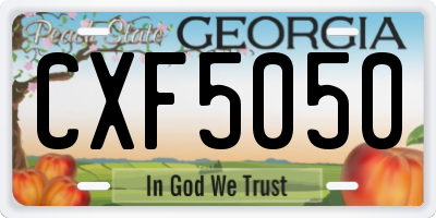 GA license plate CXF5050