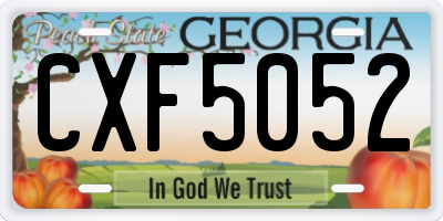 GA license plate CXF5052