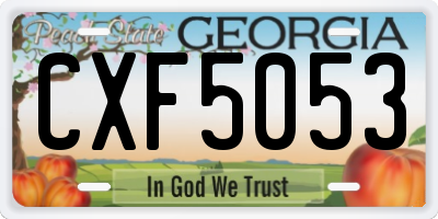 GA license plate CXF5053