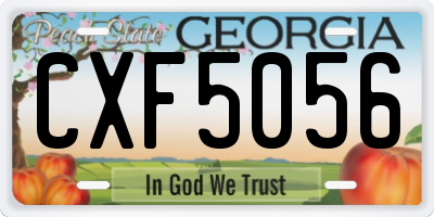 GA license plate CXF5056