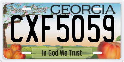 GA license plate CXF5059