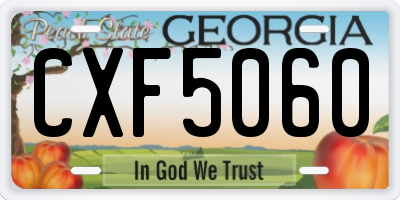 GA license plate CXF5060
