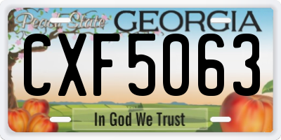 GA license plate CXF5063