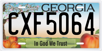 GA license plate CXF5064