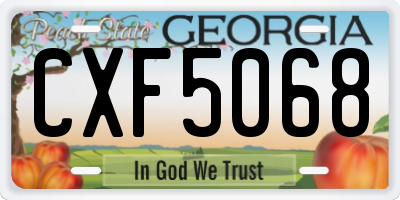 GA license plate CXF5068