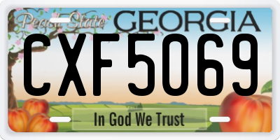 GA license plate CXF5069