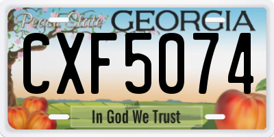 GA license plate CXF5074