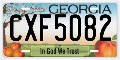 GA license plate CXF5082