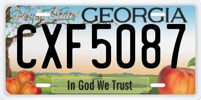 GA license plate CXF5087