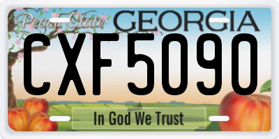 GA license plate CXF5090