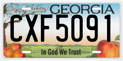 GA license plate CXF5091