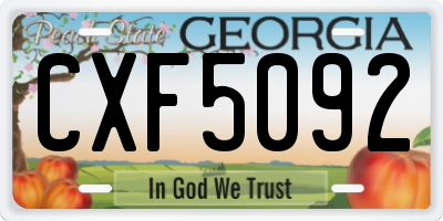 GA license plate CXF5092