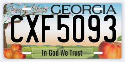 GA license plate CXF5093