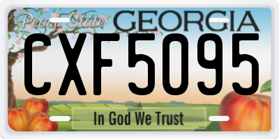 GA license plate CXF5095