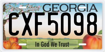 GA license plate CXF5098