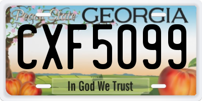 GA license plate CXF5099