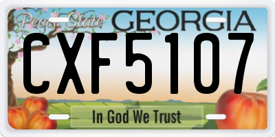 GA license plate CXF5107