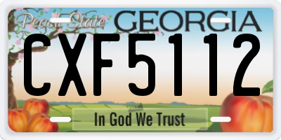 GA license plate CXF5112