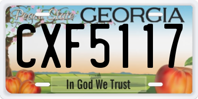 GA license plate CXF5117