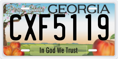 GA license plate CXF5119
