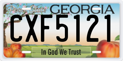 GA license plate CXF5121