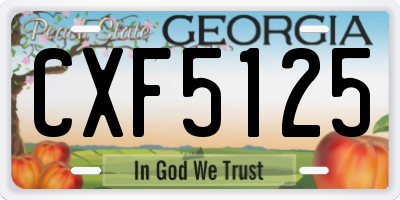 GA license plate CXF5125