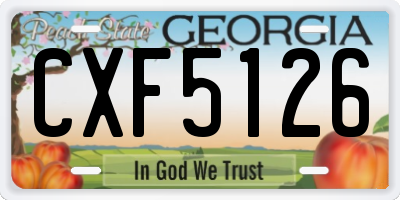 GA license plate CXF5126