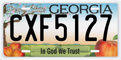 GA license plate CXF5127