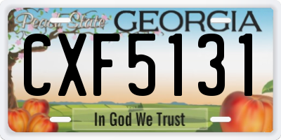 GA license plate CXF5131