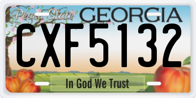 GA license plate CXF5132