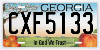 GA license plate CXF5133