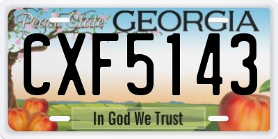 GA license plate CXF5143