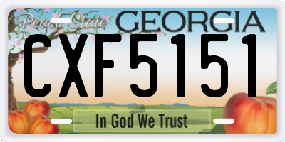 GA license plate CXF5151
