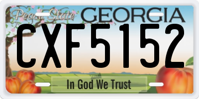 GA license plate CXF5152