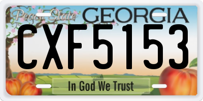 GA license plate CXF5153