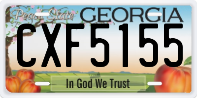 GA license plate CXF5155