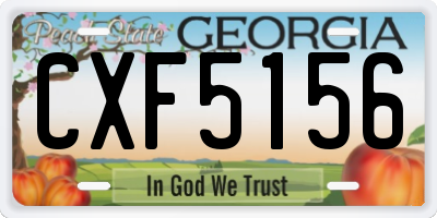 GA license plate CXF5156