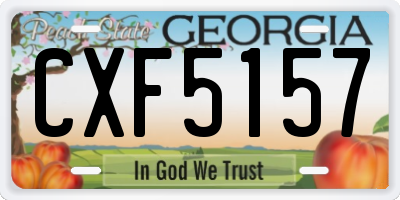 GA license plate CXF5157