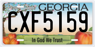 GA license plate CXF5159
