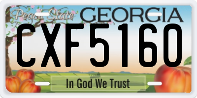 GA license plate CXF5160