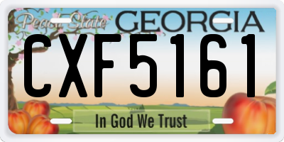 GA license plate CXF5161