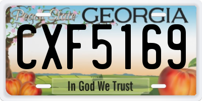 GA license plate CXF5169