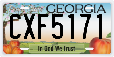 GA license plate CXF5171