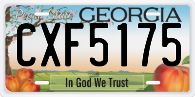 GA license plate CXF5175