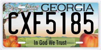 GA license plate CXF5185